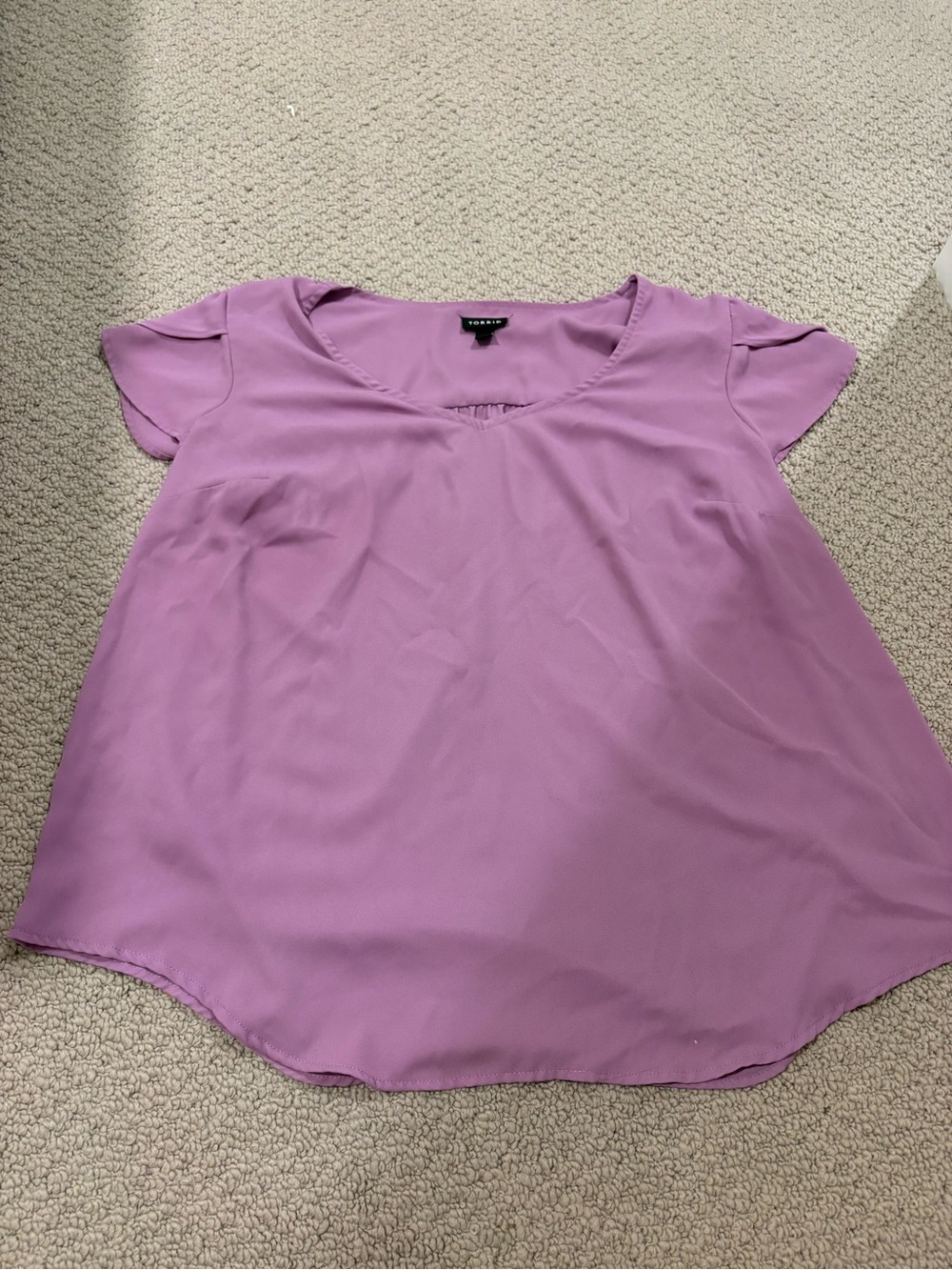 Torrid Lavender Purple Tulip Sleeve Blouse Size 00
